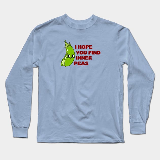 I Hope You Find Inner Peas | Cute Peas Pun Long Sleeve T-Shirt by Allthingspunny